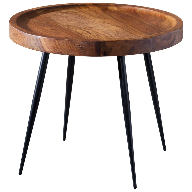 Beistelltisch 46x40x46cm Sheesham Holz Metall Industrial Style