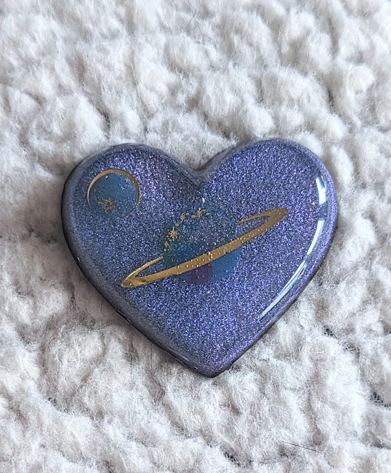 Saturn Galaxy Cameleon Color Handmade Resin Magnet