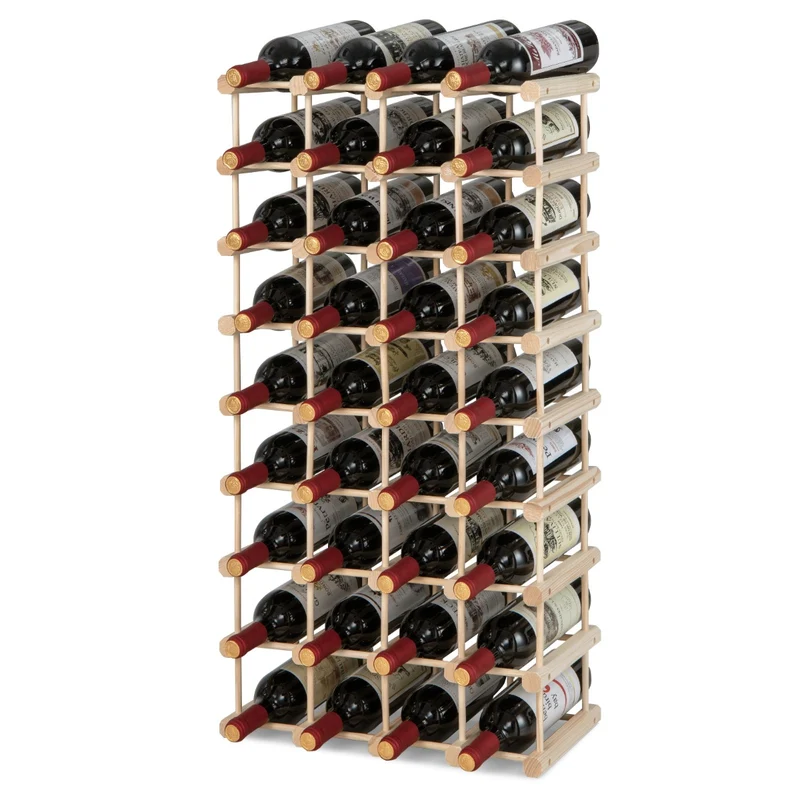 Costway – Modulares Weinregal aus Holz für 36 Flaschen, 5 Ebenen, Natur.