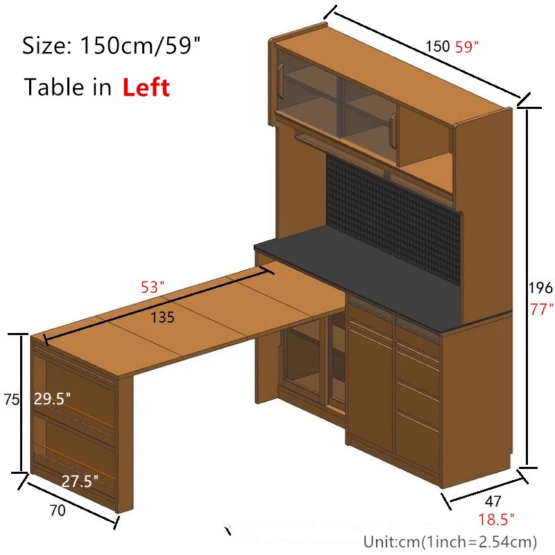 Sideboardschrank mit ausziehbarem Tisch
