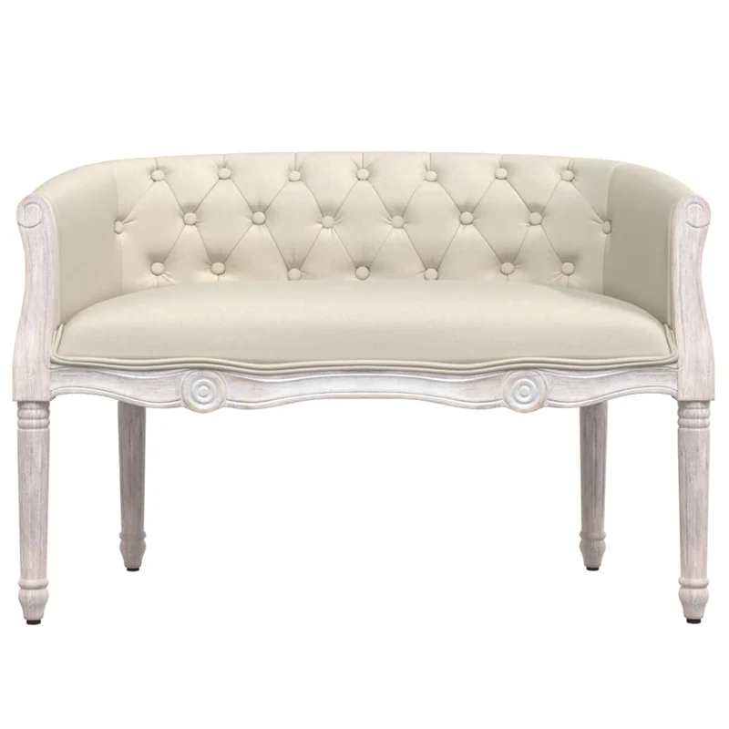 vidaXL - Sitzbank, Bank zum Sitzen, 98x56x69 cm, Maximale Tragfähigkeit (pro Sitz ) 110 kg, Leinen
