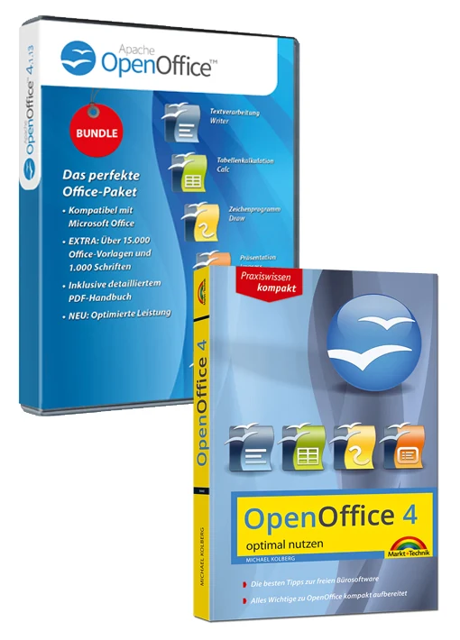 OpenOffice Apache Paket inkl. Handbuch, Cliparts, Schriften und Vorlagen