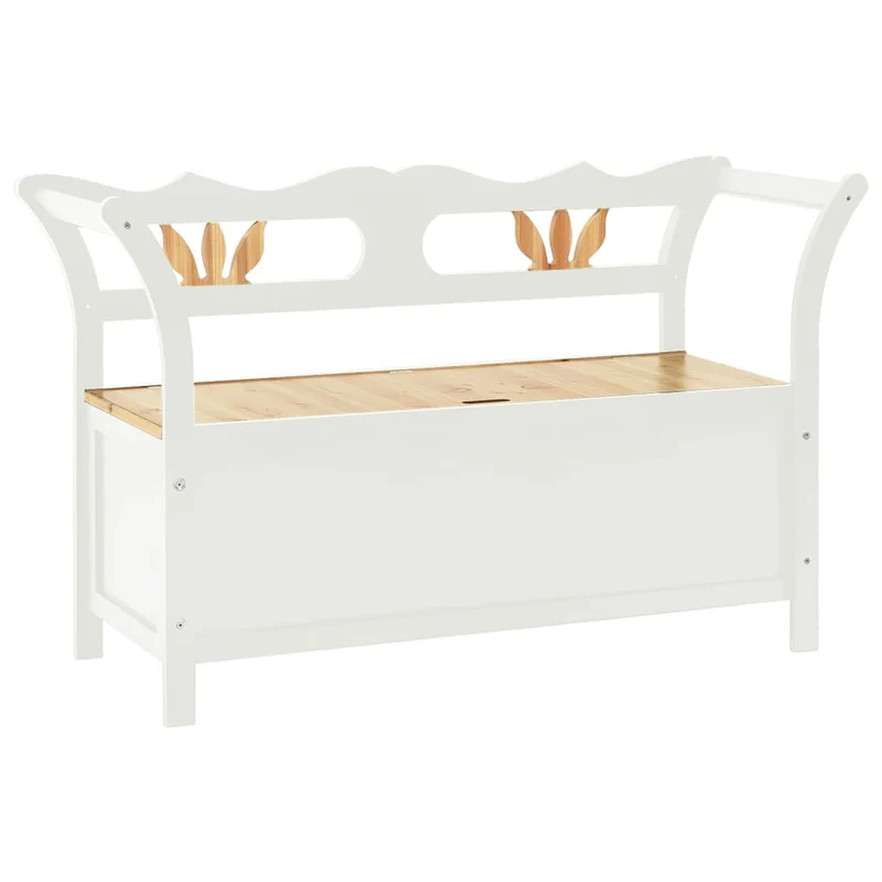 vidaXL - Sitzbank, und Rückenlehne, Bank zum Sitzen, Tragfähigkeit (pro Sitz ) 110 kg, 107x45x75,5 cm, Massivholz Tanne, Weiß