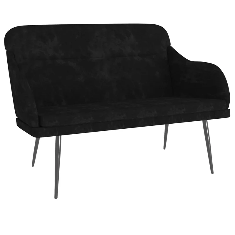 vidaXL - Sitzbank, und Rückenlehne, Bank zum Sitzen, Sitzbank Schwarz, 110x76x80 cm, Samt