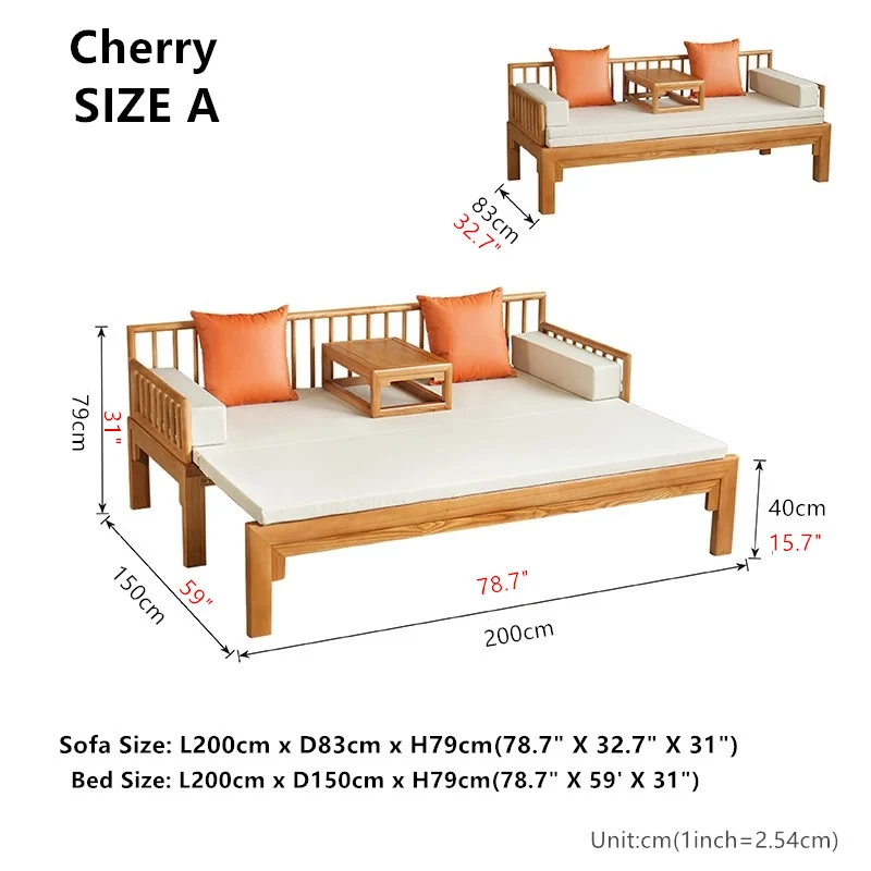 Multifunktionales Schlafsofa Arhat aus Massivholz