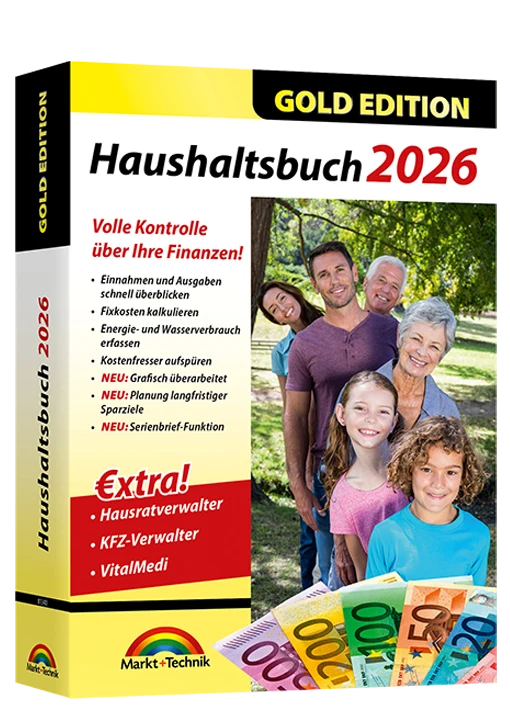 Haushaltsbuch 2026 - Gold Edition