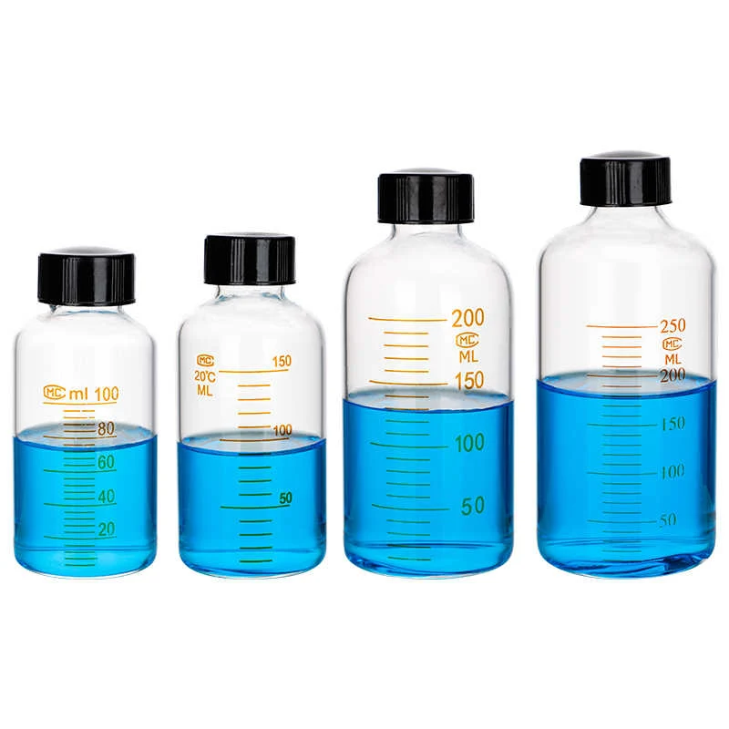 Serumflasche mit Schraubverschluss, Klarglas, graduiert, 5 ml bis 1.000 ml