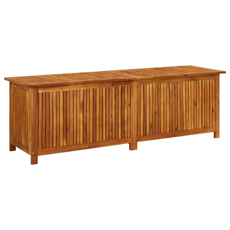 vidaXL – Garten-Aufbewahrungsbox aus massivem Akazienholz, 175 × 50 × 58 cm, mit wasserfester Innentasche