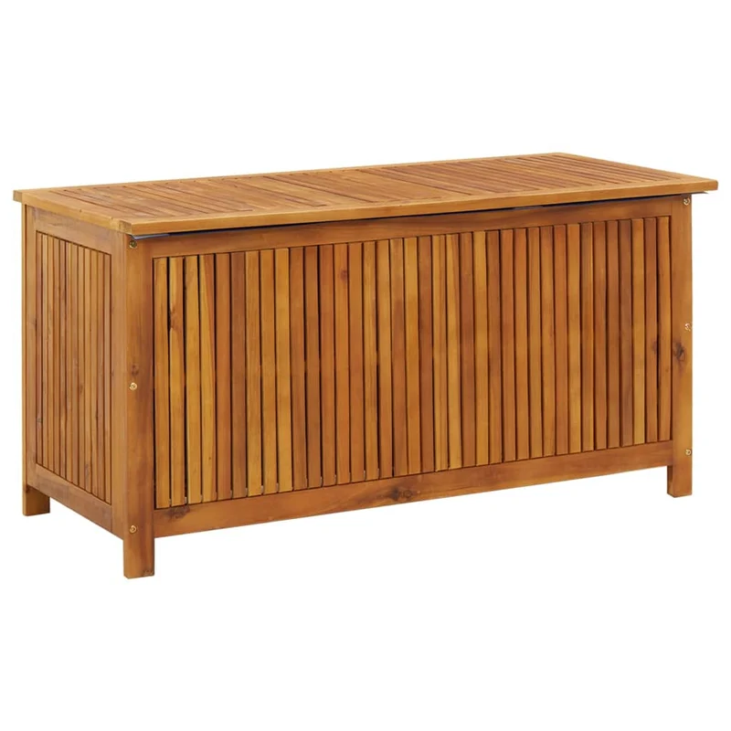 vidaXL – Gartenbox mit Sitzfläche aus massivem Akazienholz, 113 × 50 × 58 cm, mit wasserabweisender Auskleidung
