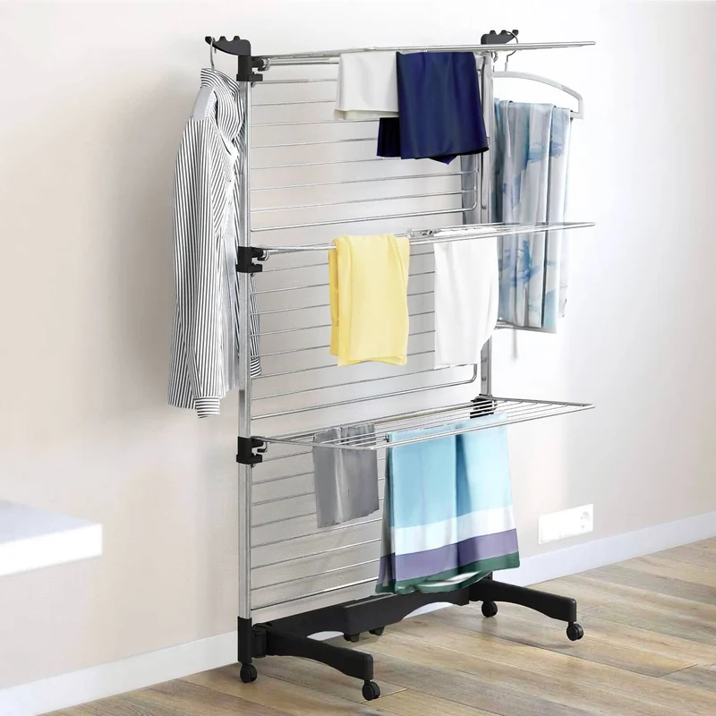 Colombo Vertical 40 - Wäscheständer, Turmwäscheständer klappbar, Wäscheständer hoch, vertikal & platzsparend, 40 m Trockenlänge, Made in Italy
