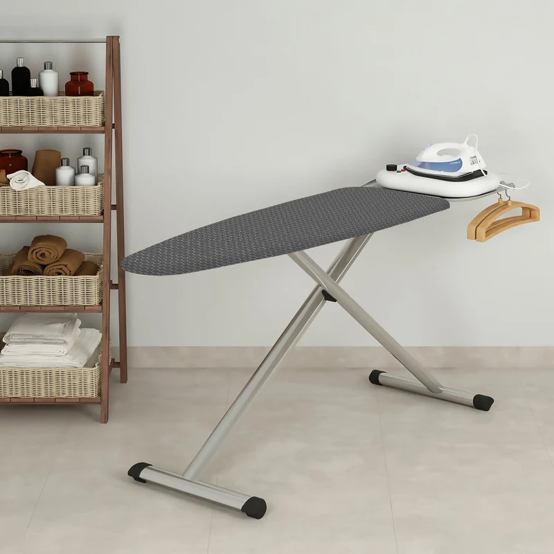 Colombo Alluminia – Klappbares Bügelbrett, höhenverstellbar 71–98 cm, Bügelfläche 125 × 42 cm, Baumwollbezug, Made in Italy