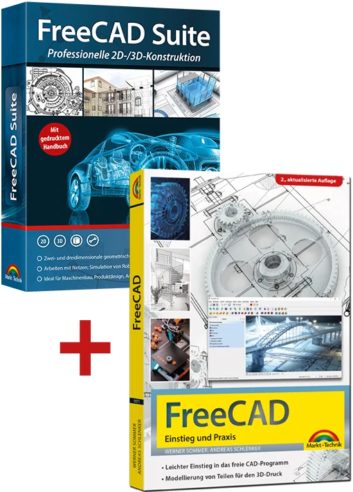 FreeCAD Paket - Buch "FreeCAD Einstieg und Praxis 2.Auflage" & Software "FreeCAD Suite"