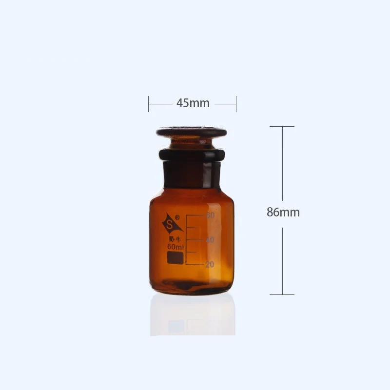 Weithalsflasche, Braunglas, graduiert, 60 ml bis 1.000 ml