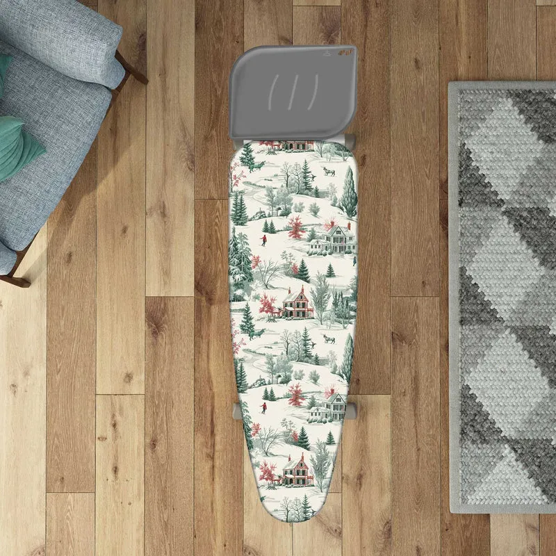 Colombo Winter Alps - Bügelbrettbezug XL, 140×55 cm – Zweischicht-Bügeltischbezug aus Bio-Baumwolle & dickem Molton, mit Clip, Made in Italy