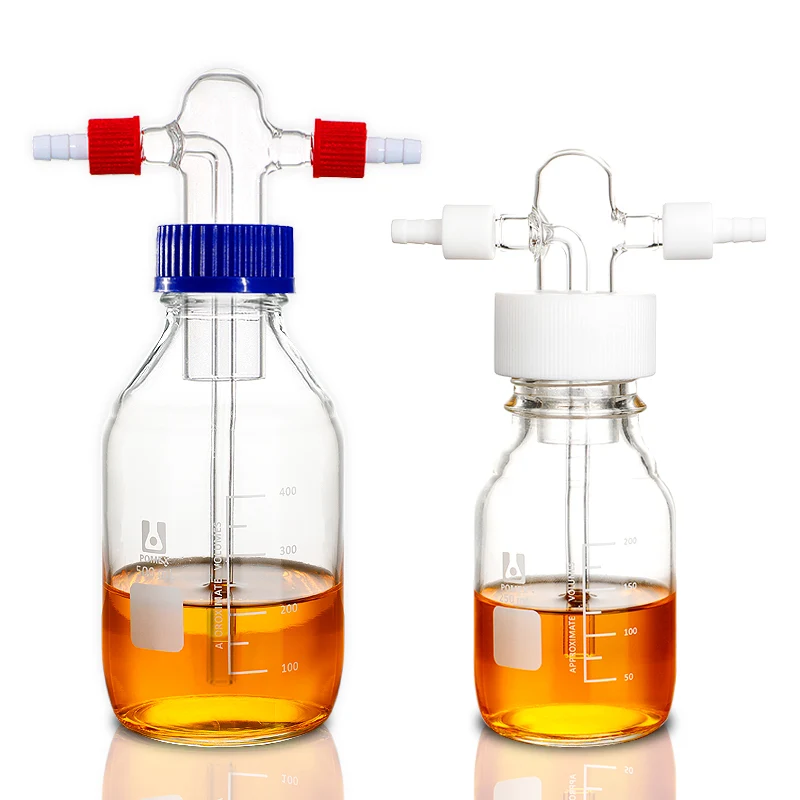 Gaswaschflasche mit Schraubverschluss, graduiert, 100 bis 1.000 ml
