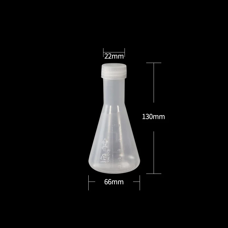 Erlenmeyerkolben mit Schraubverschluss, Kunststoff PP, Fassungsvermögen 125 ml bis 500 ml