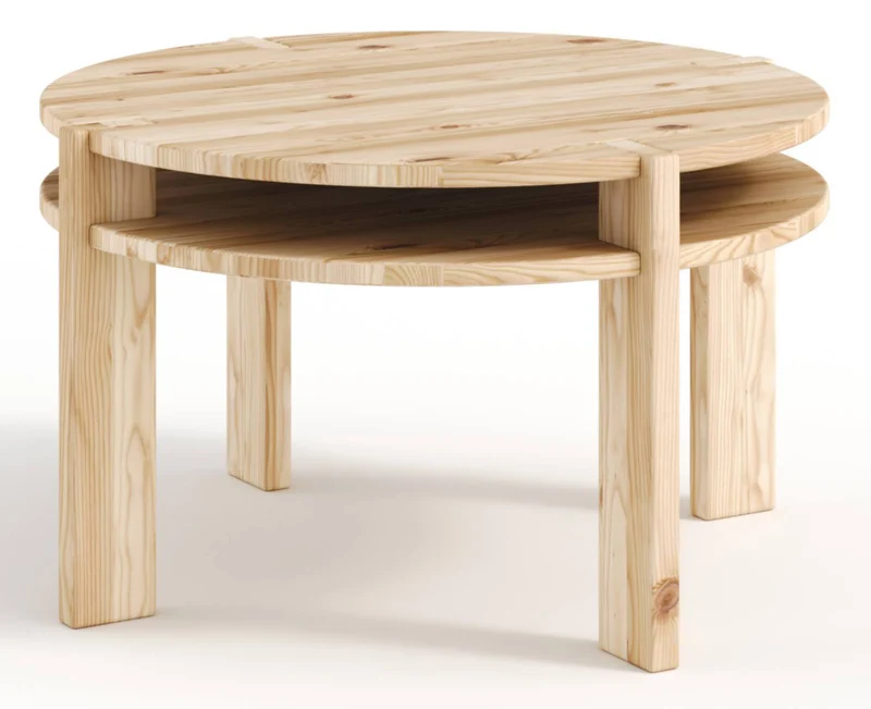 Couchtisch TUCK Coffee Table 70 cm Kiefer massiv unbehandelt von Karup