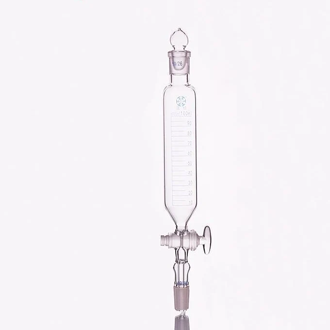 Zylindrisch Tropftrichter mit Hahn und Stopfen,mit Teilung, 50 bis 1.000 ml