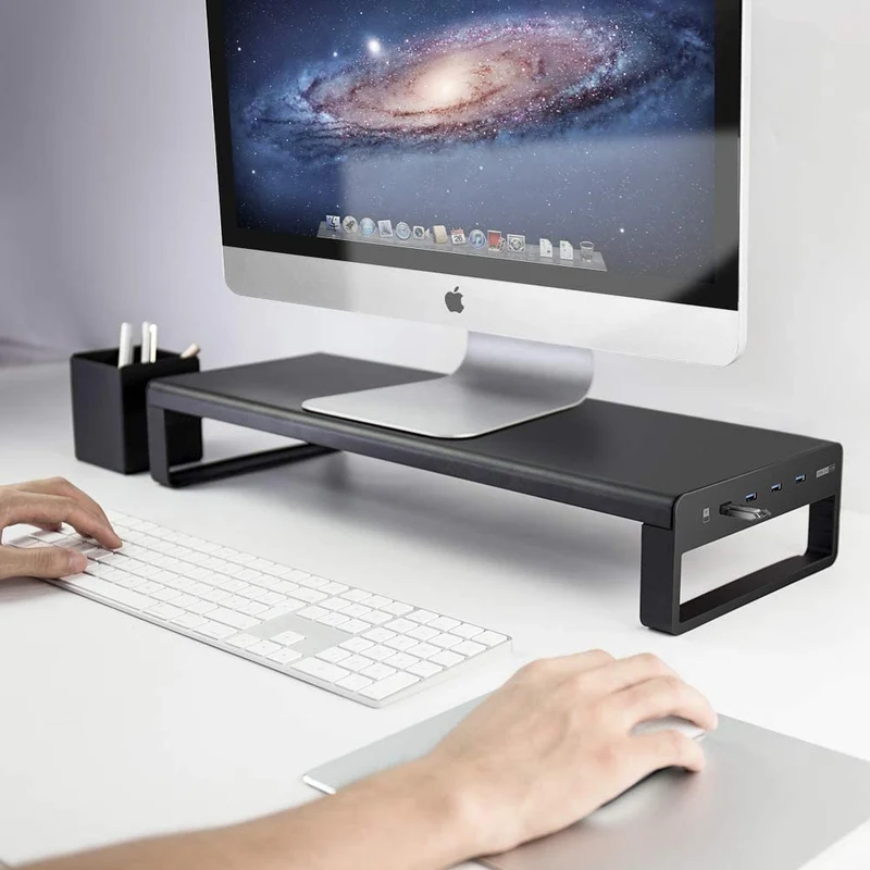 4 Ports USB 3.0 Aluminium Monitor Riser