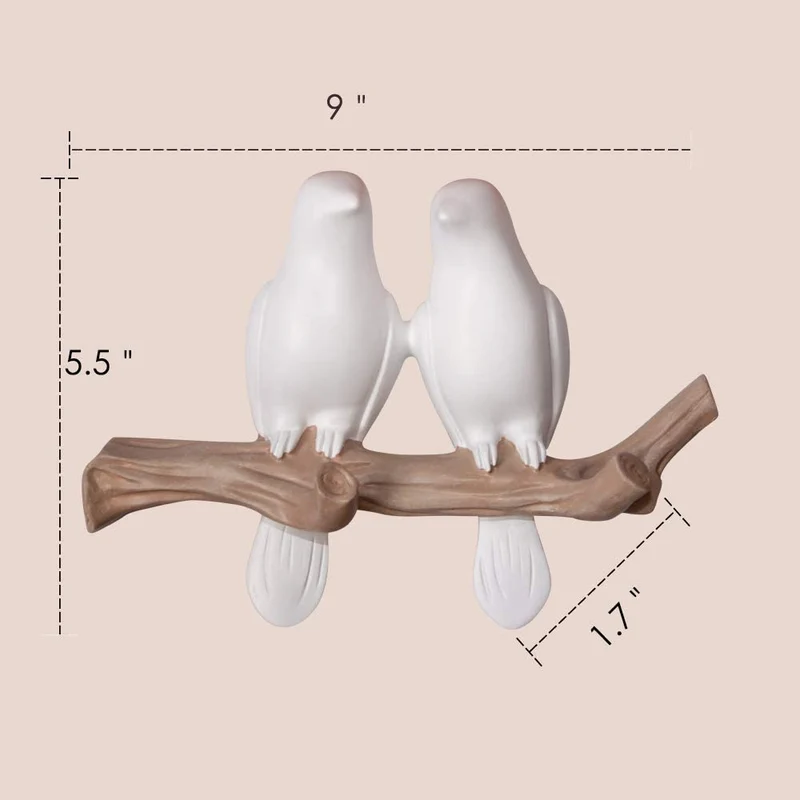 Birds On Tree Branch Decor Wandgarderobe mit Haken