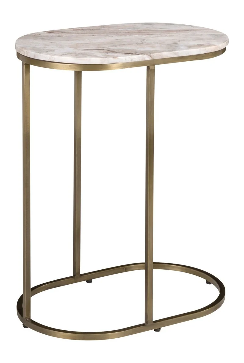 Sofabeistelltisch Bottega Blush beige – Marmor & Eisen, 65x55x35 cm