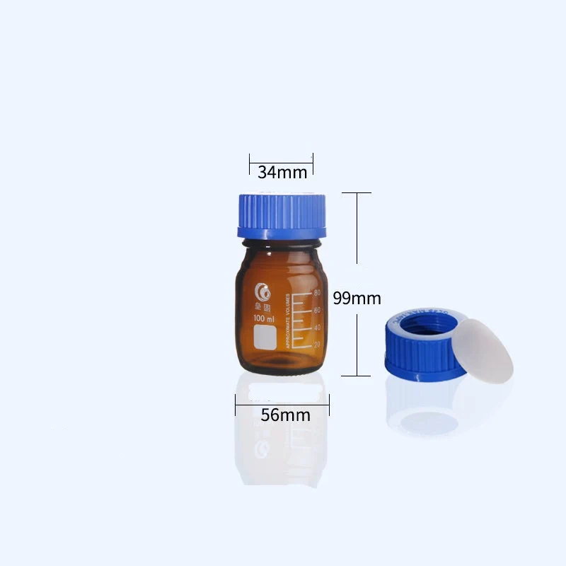GL45 Gewindeflasche, Schraubkappen mit Bohrung und Septum, Braunglas, 100 ml bis 1000 ml