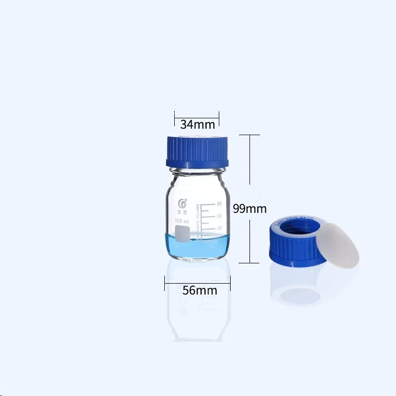 GL45 Schraubflasche, Schraubkappe mit Loch und Septum, Klarglas, 100 ml bis 2000 ml
