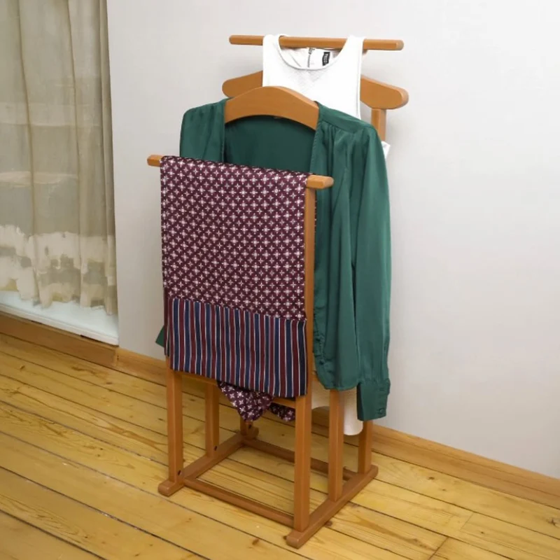 ARIT MAXI - Stummer Diener, Herrendiener Modern, Made in Italy, Herrendiener für Frauen, Stummer Diener Holz, aus Buche, Gummifüße, Farbe: Kirschbaum