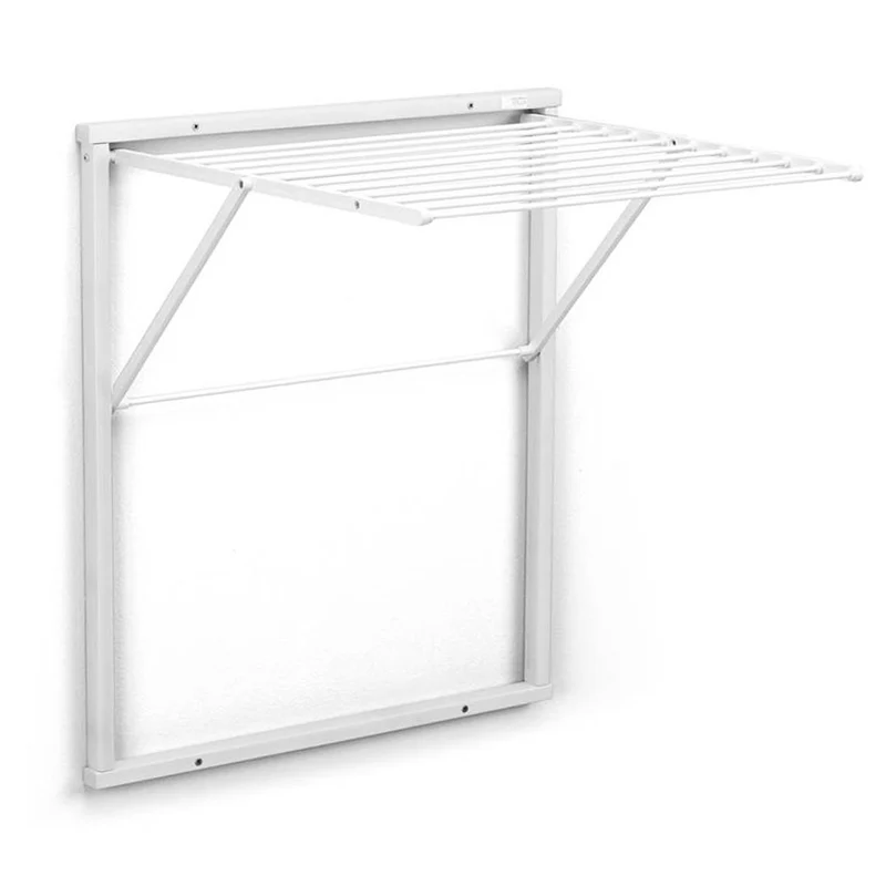 ARIT KLEDY – Klappbarer Wandwäscheständer aus Buche und Aluminium, 6,5 m Trockenlänge, Weiß, Made in Italy