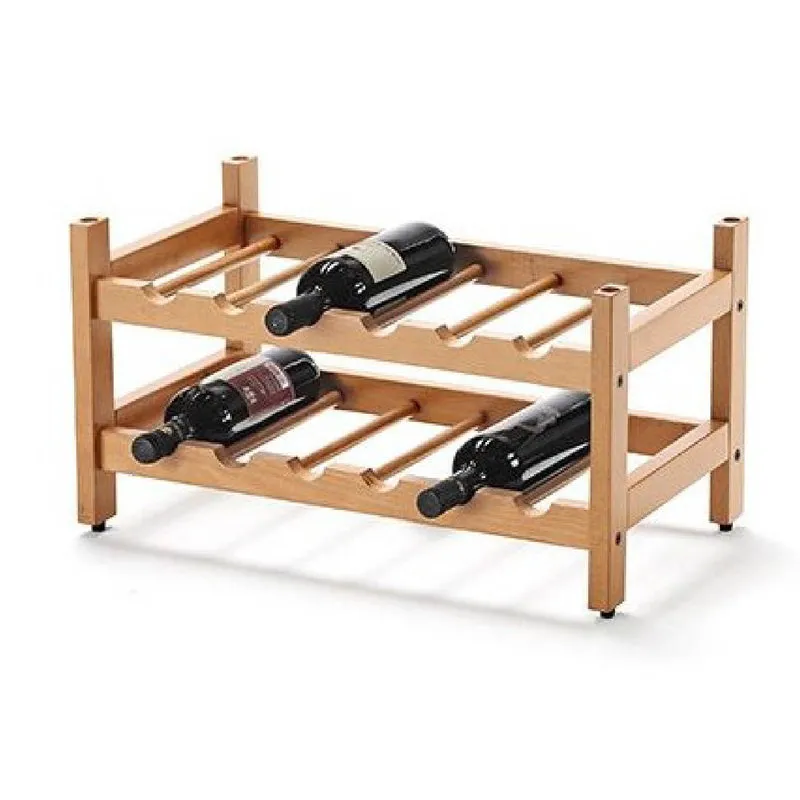 ARIT - Weinregal Holz BIRELLONE, Flaschenregal, Weinregal, aus massiver Buche, 12 Plätze, stapelbar von 1 bis 6 - Farbe Kirsche