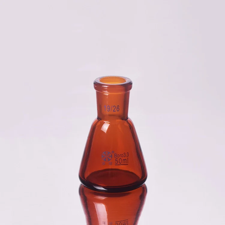Erlenmeyerkolben mit Schliff, Braunglas, 25 ml bis 500 ml