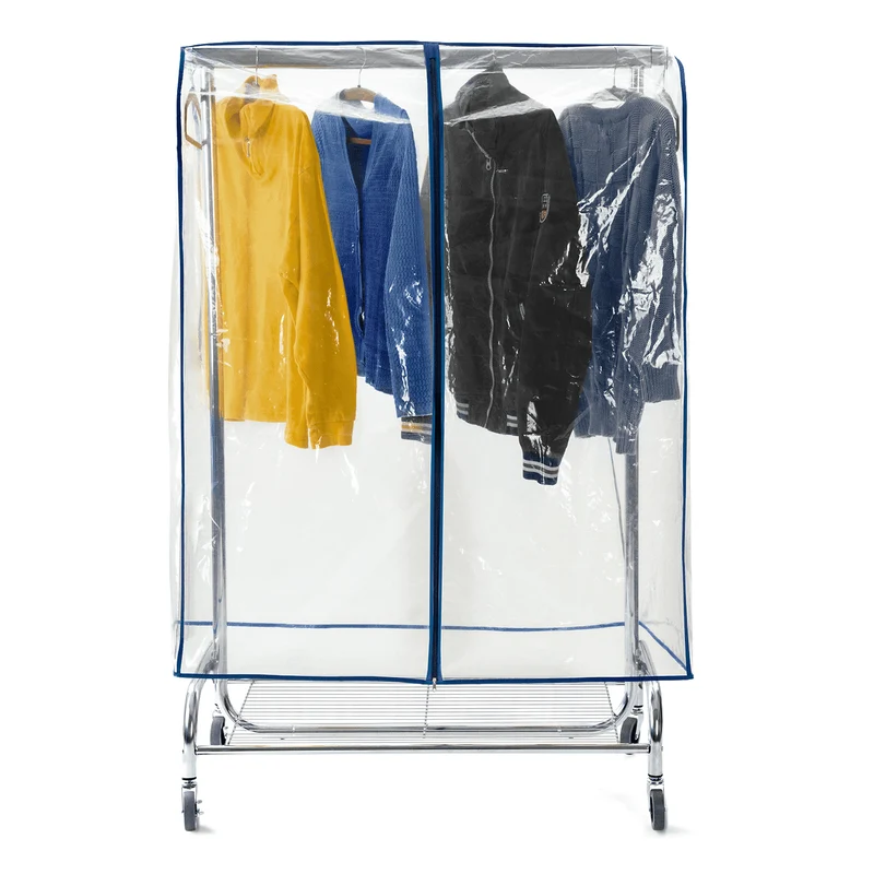 Tatkraft Screen – Staubschutz und Abdeckung für Kleiderständer, transparent, Schutz vor Feuchtigkeit und Schmutz, 96 × 60 × 150 cm