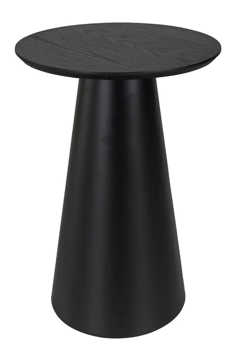 Beistelltisch Jazz black – industrialer Look mit Eichenfurnier-Platte