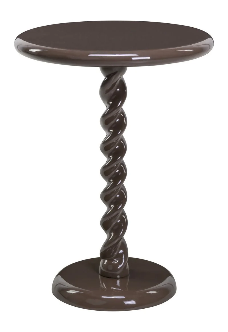 Beistelltisch Caspian Chestnut mit skulpturalem Drehfuß-Design