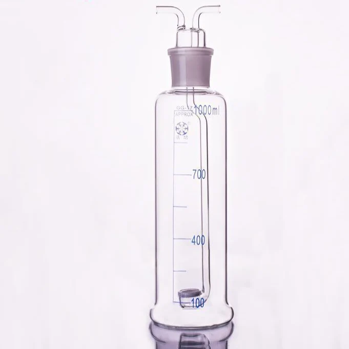 Gaswaschflasche nach Drechsel mit Fritte, mit Teilung, 250 bis 1.000 ml