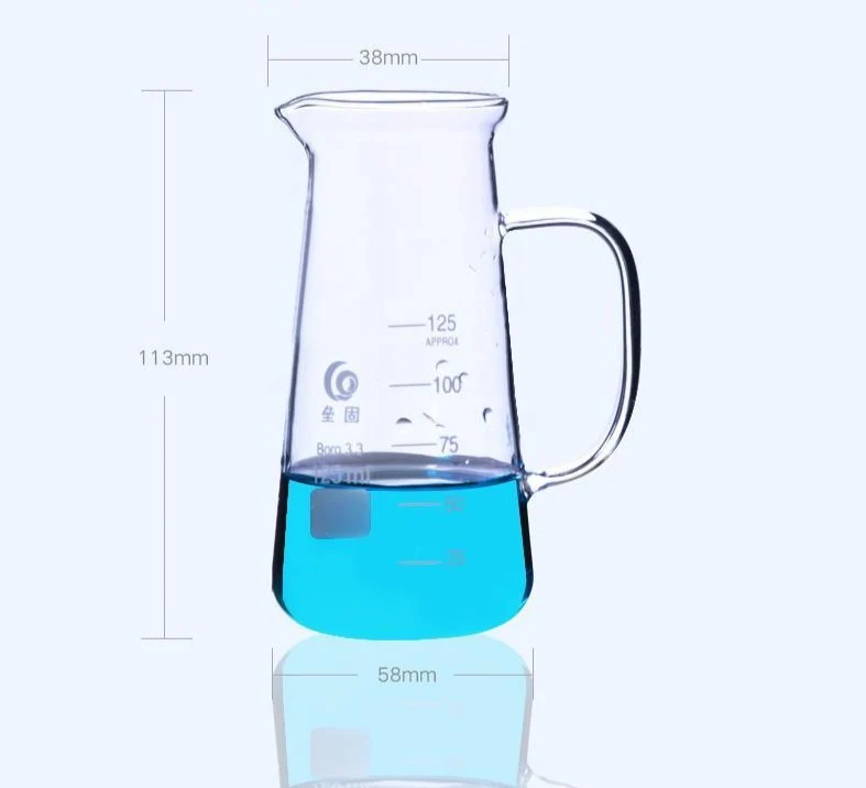 Philipsbecher mit Ausguß und Griff, 125 ml bis 500 ml