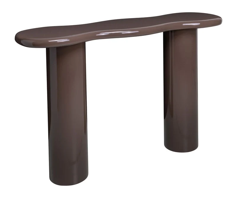 Konsole Cordelia Chestnut – Design-Konsolentisch mit Hochglanz-Optik