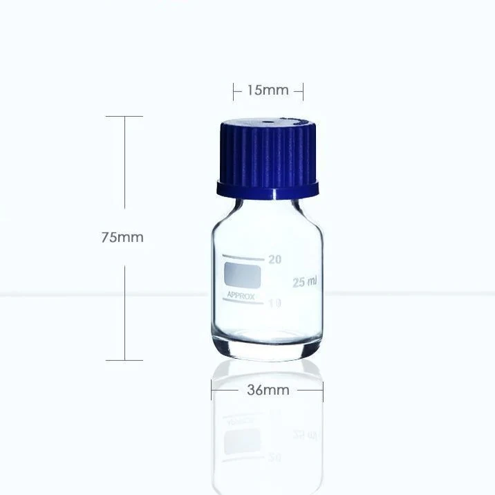 Gewindeflasche, Klarglas, mit Teilung, 25 ml bis 1.000 ml