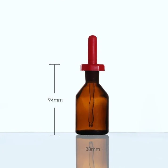 Tropfflasche mit Pipette und Deckel, Braunglas, 30 ml bis 125 ml