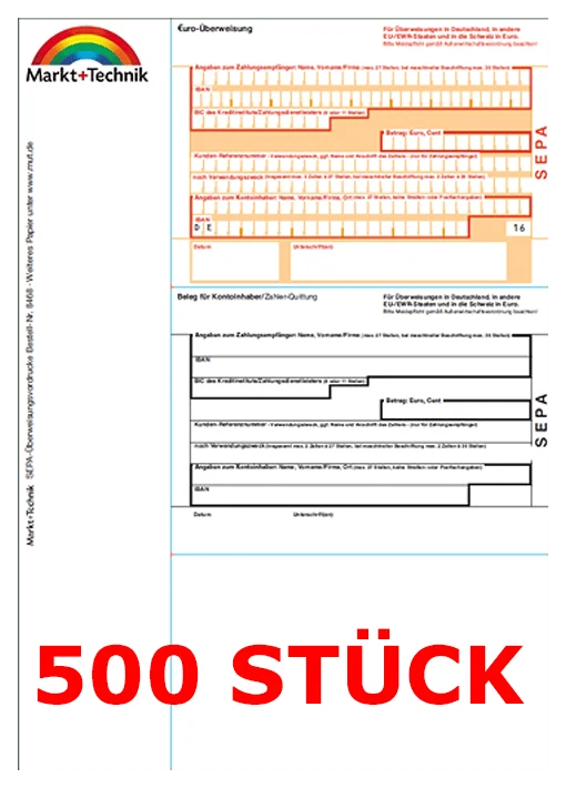 SEPA Überweisungsträger 500 Stück