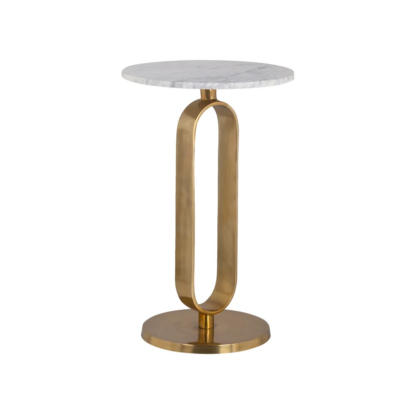 Beistelltisch Celine mit Marmorplatte in brushed gold – Richmond