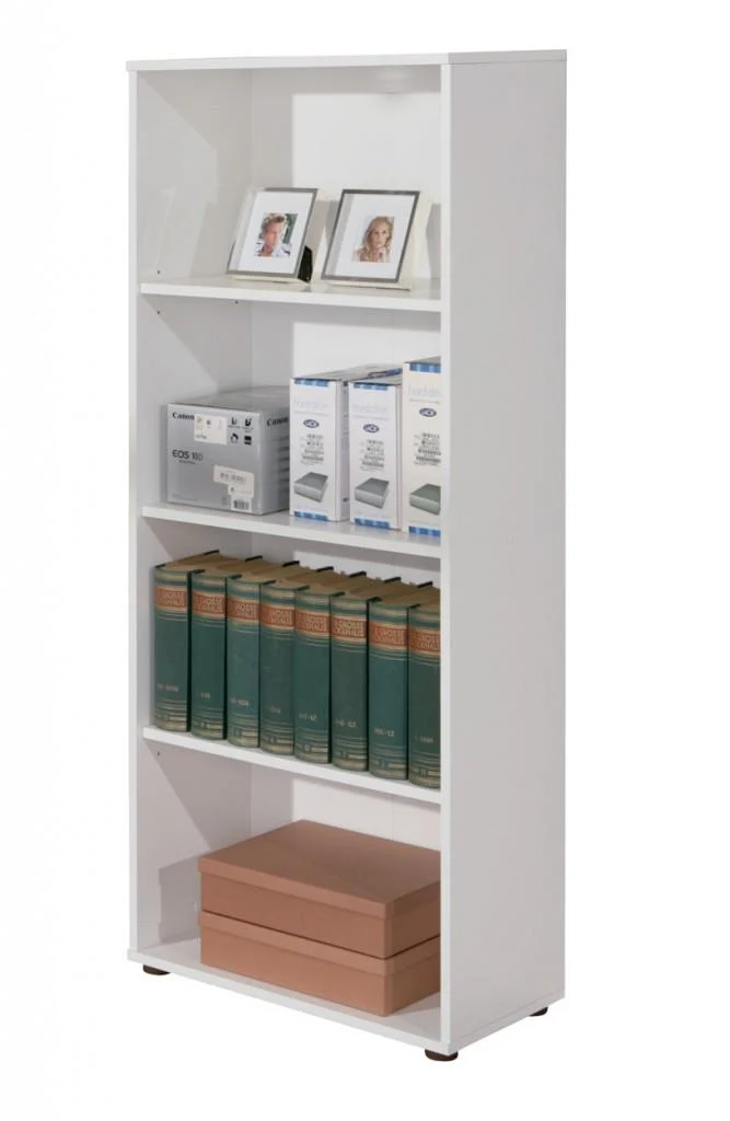 Regal Bücherregal Arco 3 Melamin weiß mit 3 verstellbaren Böden