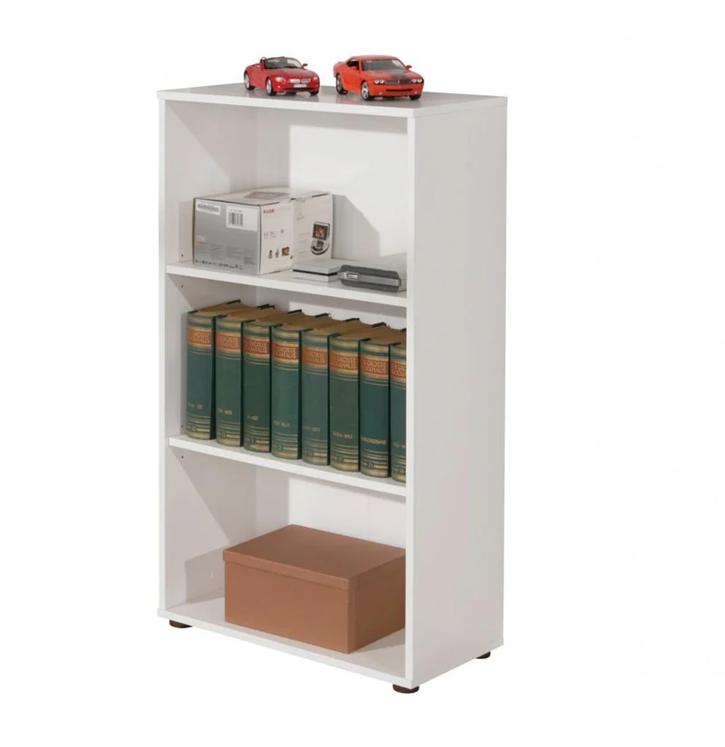 Regal Bücherregal Arco 2 Melamin weiß mit 2 verstellbaren Böden
