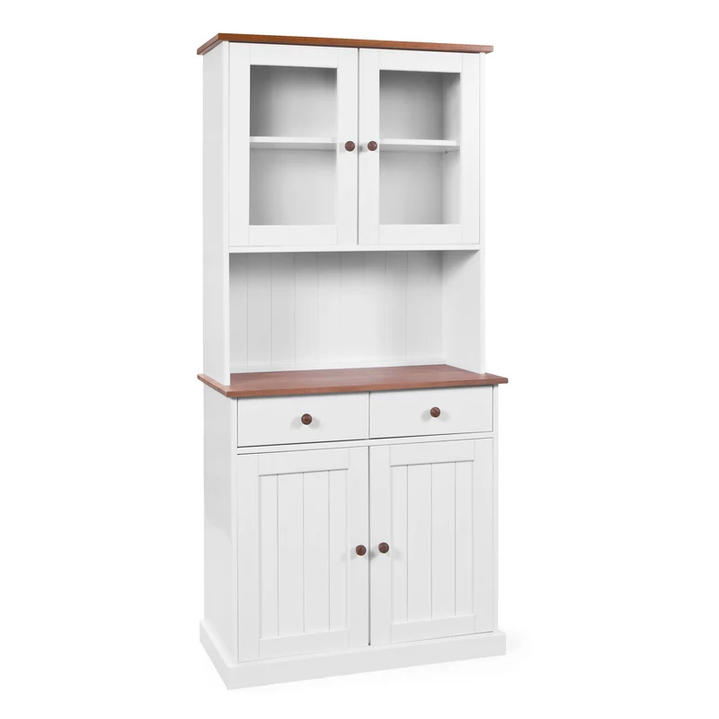 Buffet Vitrine Westerland 4-türig im Landhausstil - Massivholz