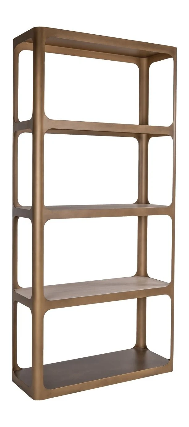 Vitrine Claridge in Gold Antique - Standvitrine mit Glasregalen