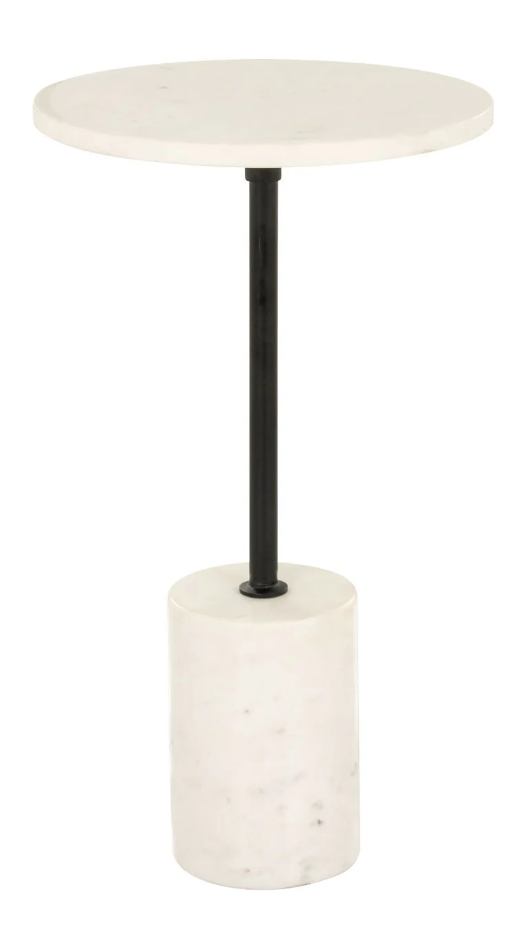 Beistelltisch Misty Richmond, Marmor & Eisen schwarz/weiß, Ø30 cm
