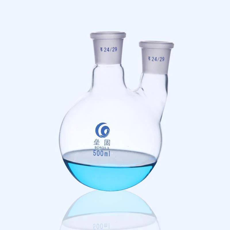 Zweihals Rundkolben, Seitenhälse parallel, 250 ml bis 20.000 ml