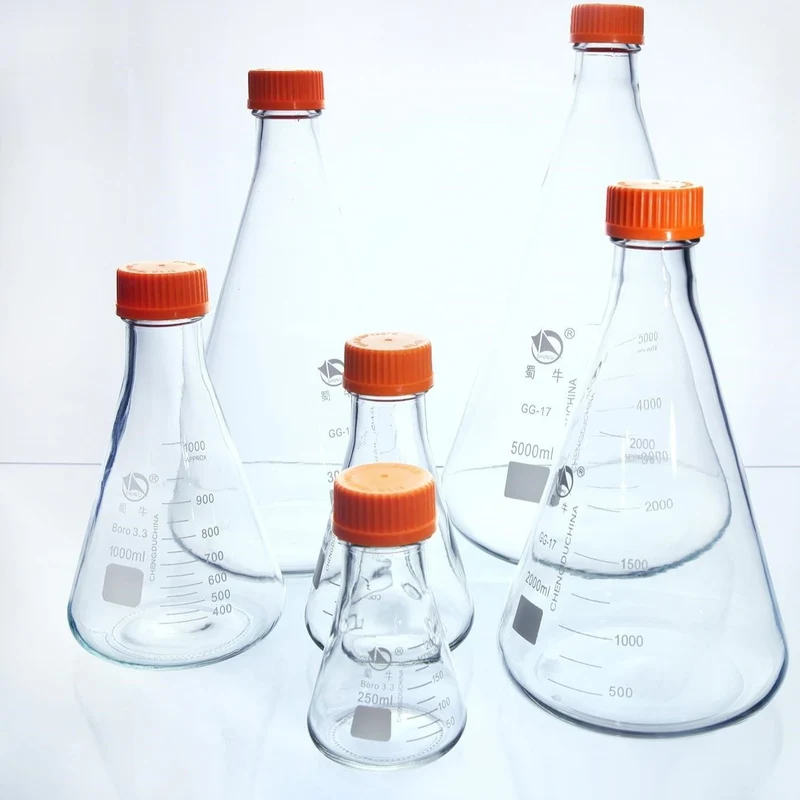 Erlenmeyerkolben mit Schraubverschluss, schwere Ausführung, 250 ml bis 5.000 ml