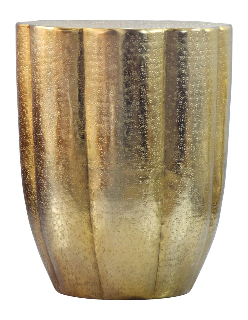 Beistelltisch Aluminium Gold, runder Anstelltisch von Wohnling