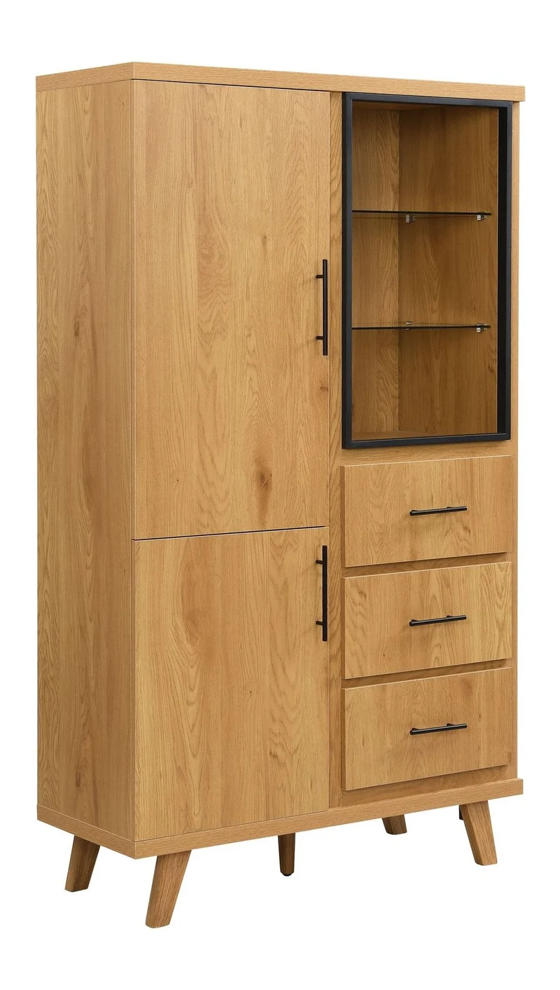 Sideboard Eiche 188 cm mit Türen, Schubladen & Regal – Wohnling